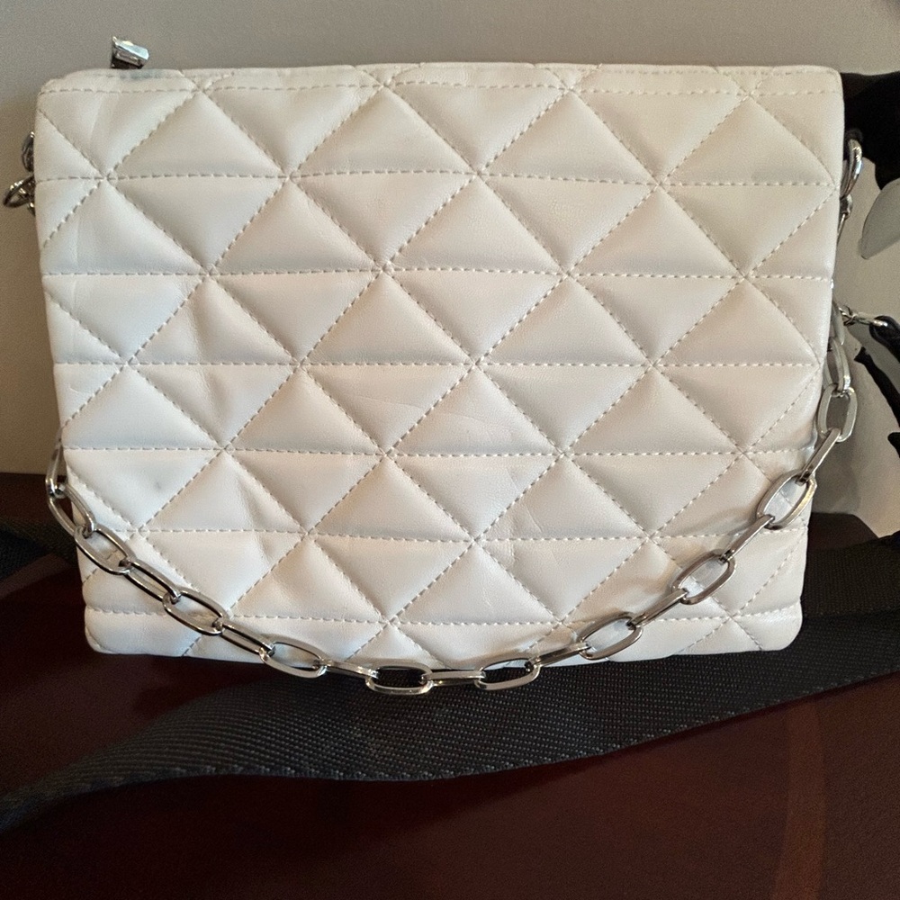White Quilted Chain Shoulder Bag by Call It Spring